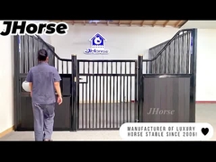 বিলাসবহুল প্রিফ্যাব ব্যবহৃত বাঁশ কাঠের ঘোড়া স্থিতিশীল স্টল সামনের প্যানেল