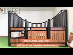 স্টার্ন অ্যানথ্রাসিট পোর্টেবল কাঠের ঘোড়ার দরজা 10 ফুট 12 ফুট হেই দরজা সহ